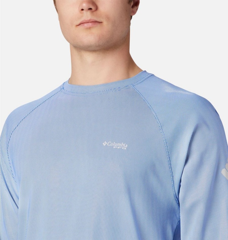 Columbia PFG Terminal Deflector Long Sleeve Men's T-Shirt Blue | GMHVEB-278