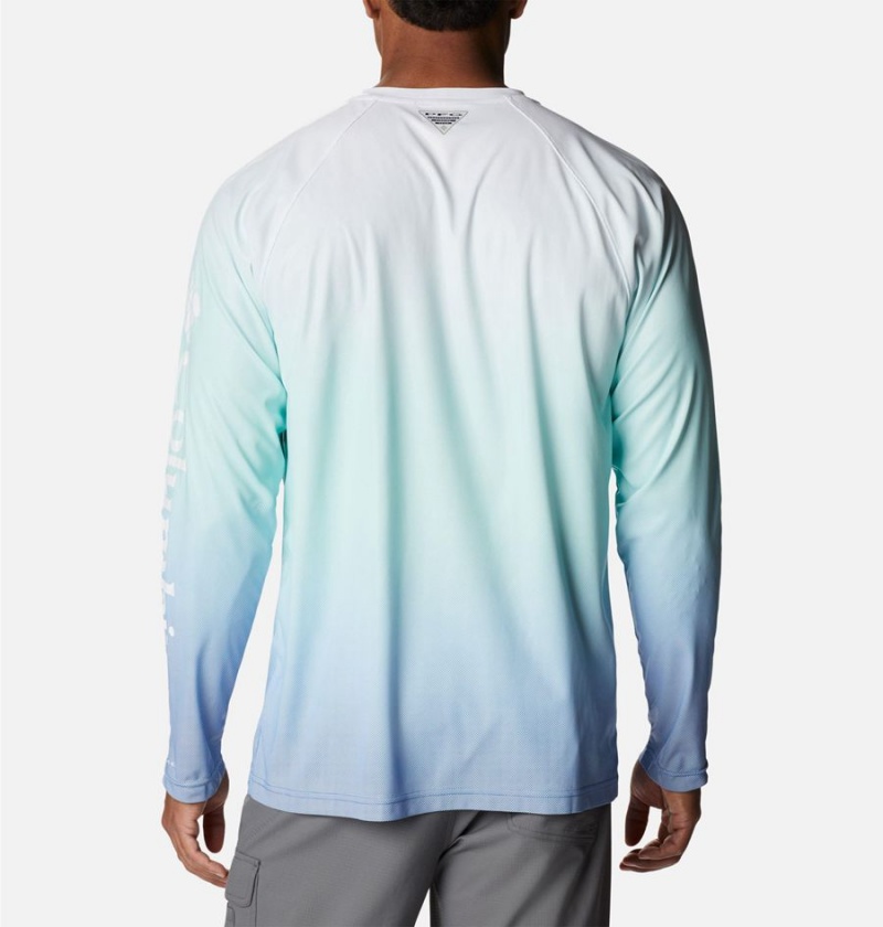 Columbia PFG Terminal Deflector Printed Long Sleeve Men's T-Shirt White | OPBQWC-863