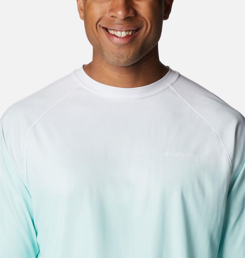Columbia PFG Terminal Deflector Printed Long Sleeve Men's T-Shirt White | OPBQWC-863