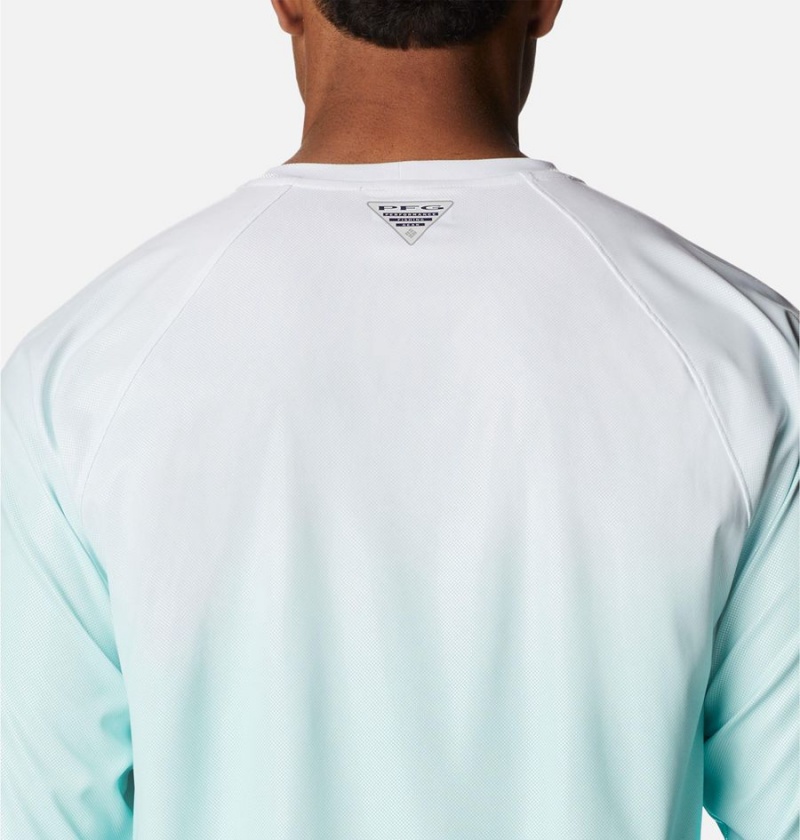 Columbia PFG Terminal Deflector Printed Long Sleeve Men's T-Shirt White | OPBQWC-863
