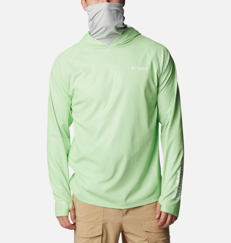 Columbia PFG Terminal Deflector Zero Men's Hoodie Green | ZPOCHB-025