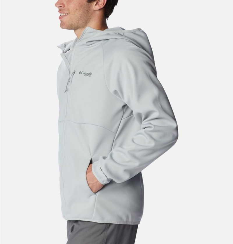 Columbia PFG Terminal Stretch Hooded Men's Softshell Jackets Grey | FHPBSC-751