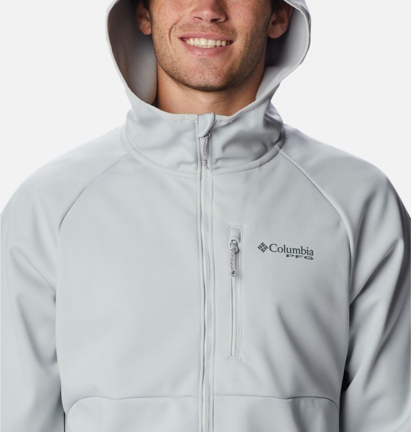 Columbia PFG Terminal Stretch Hooded Men's Softshell Jackets Grey | FHPBSC-751