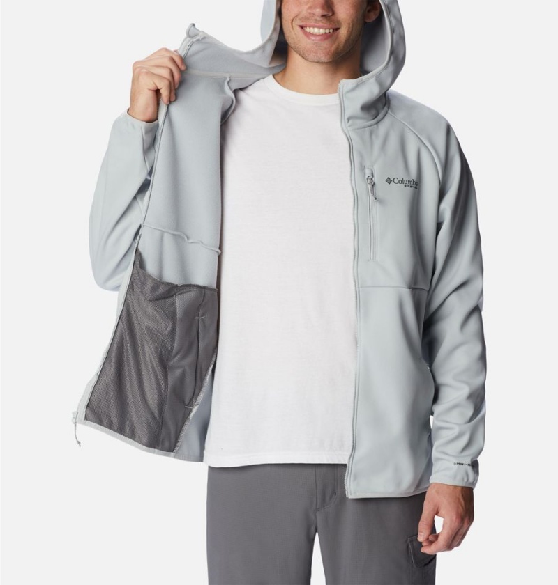 Columbia PFG Terminal Stretch Hooded Men's Softshell Jackets Grey | FHPBSC-751