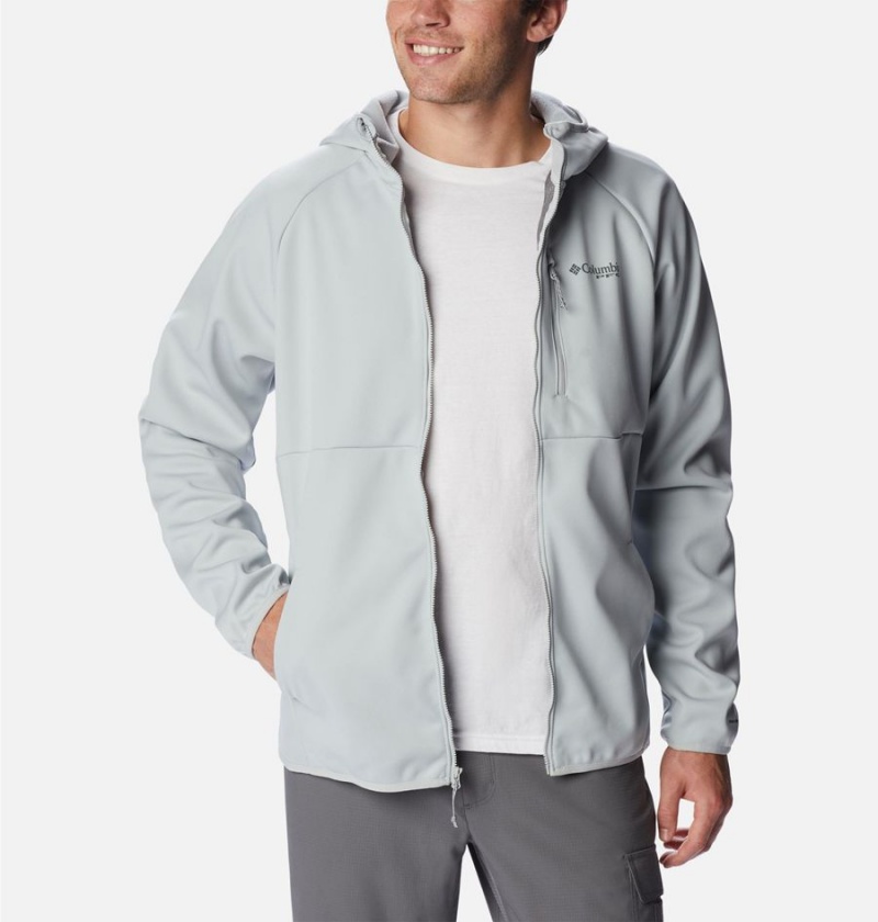 Columbia PFG Terminal Stretch Hooded Men's Softshell Jackets Grey | FHPBSC-751