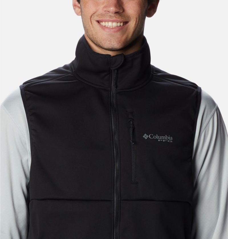 Columbia PFG Terminal Stretch Softshell Men's Vest Black | ULHGXK-563