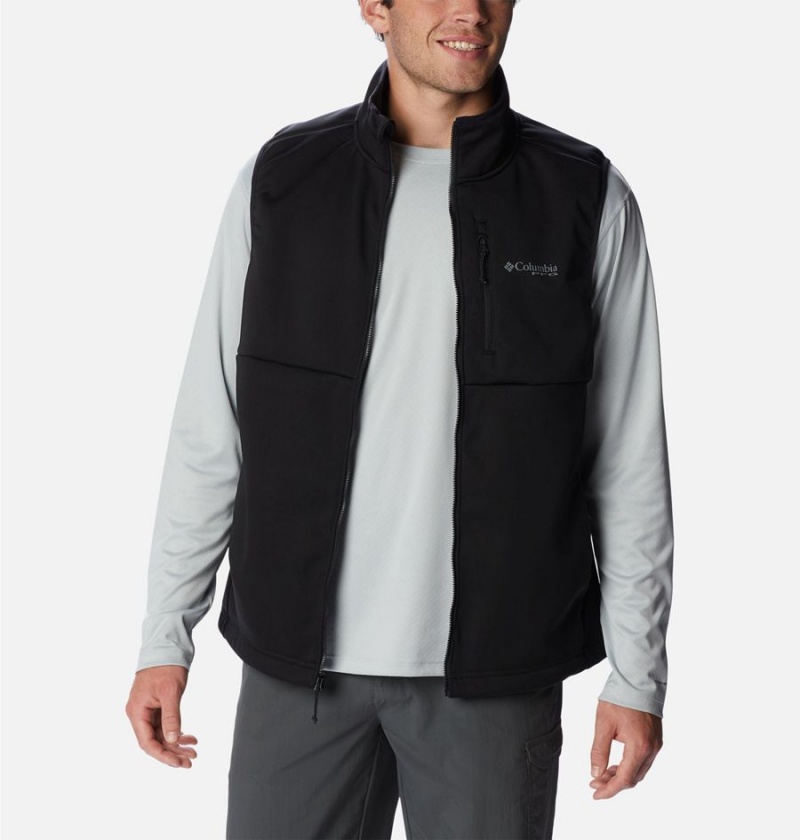 Columbia PFG Terminal Stretch Softshell Men's Vest Black | ULHGXK-563
