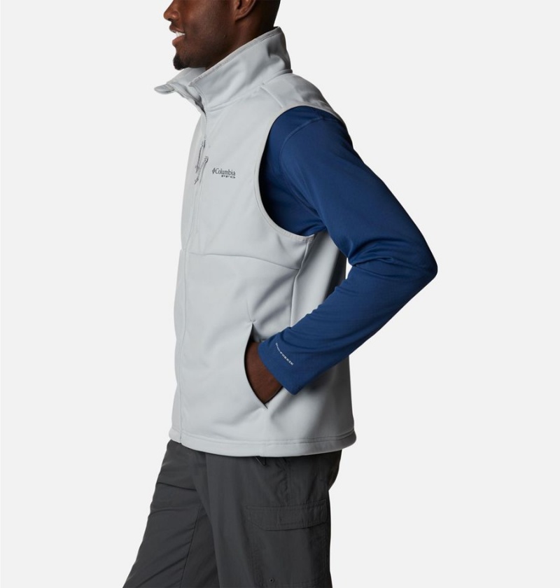 Columbia PFG Terminal Stretch Softshell Men's Vest Grey | VTALKP-356