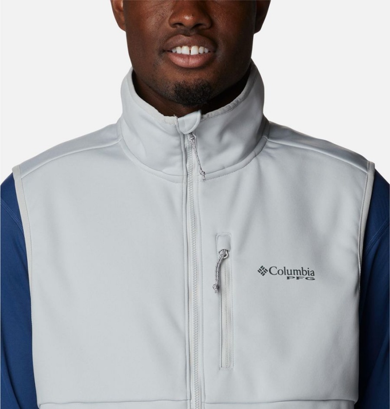 Columbia PFG Terminal Stretch Softshell Men's Vest Grey | VTALKP-356