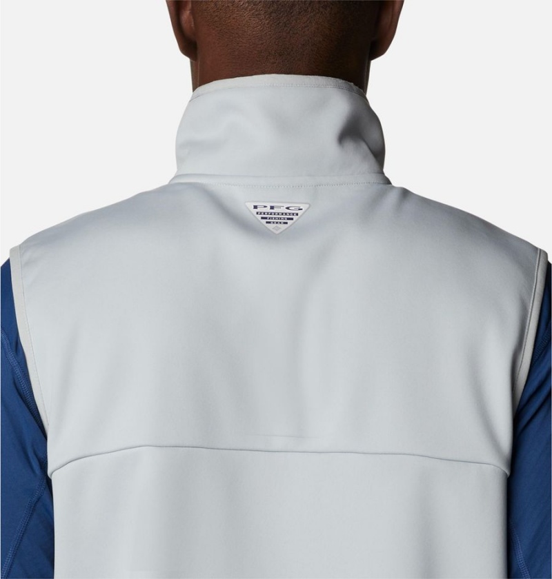 Columbia PFG Terminal Stretch Softshell Men's Vest Grey | VTALKP-356