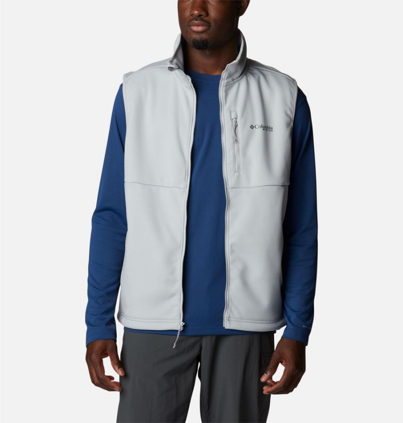 Columbia PFG Terminal Stretch Softshell Men's Vest Grey | VTALKP-356