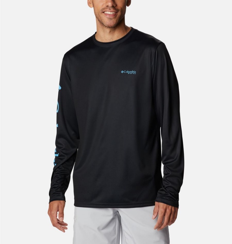 Columbia PFG Terminal Tackle Carey Chen Long Sleeve Men's T-Shirt Black | BPIKZY-931