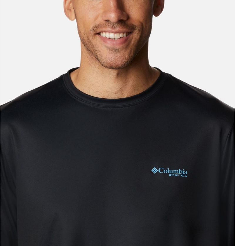 Columbia PFG Terminal Tackle Carey Chen Long Sleeve Men's T-Shirt Black | BPIKZY-931