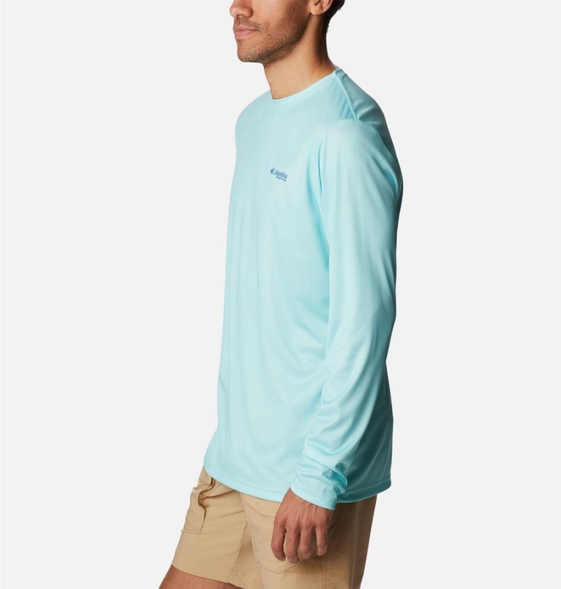 Columbia PFG Terminal Tackle Carey Chen Long Sleeve Men's T-Shirt Blue | MTUARC-145