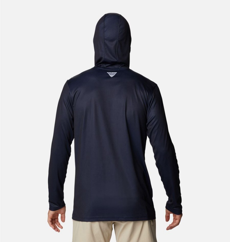 Columbia PFG Terminal Tackle Fish Flag Men's Hoodie Navy | VCIESO-684