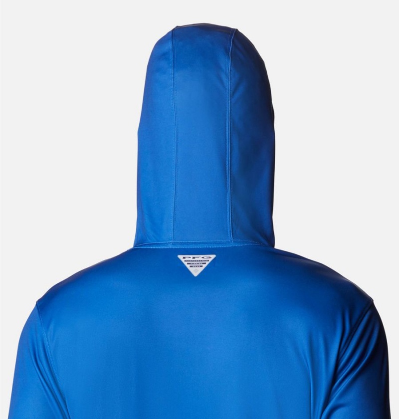 Columbia PFG Terminal Tackle Fish Flag Men's Hoodie Blue | ZJWECB-398