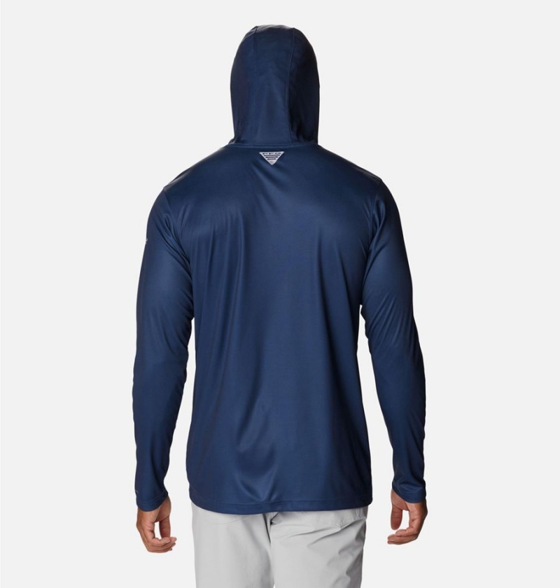 Columbia PFG Terminal Tackle Fish Flag Men's Hoodie Blue | VHAOSW-601
