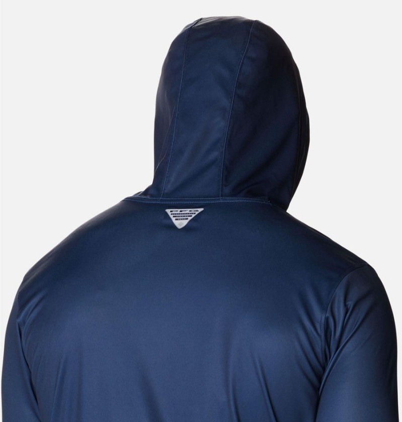 Columbia PFG Terminal Tackle Fish Flag Men's Hoodie Blue | VHAOSW-601
