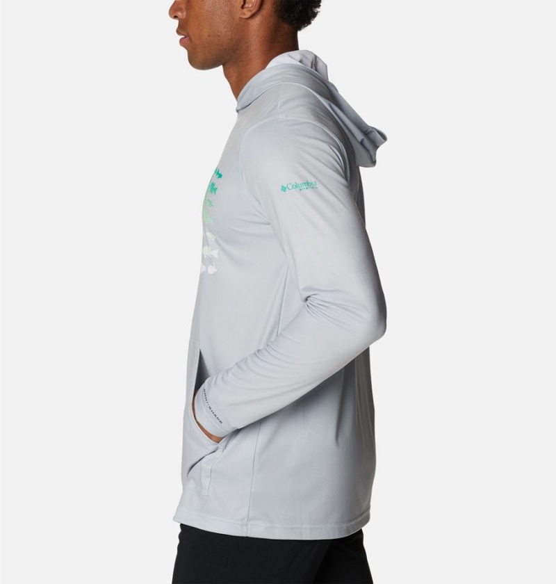 Columbia PFG Terminal Tackle Fish Flag Men's Hoodie Grey | QNBVLM-320