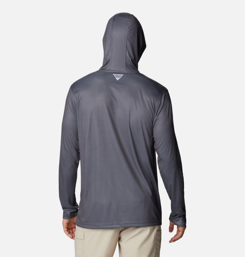 Columbia PFG Terminal Tackle Fish Flag Men's Hoodie Grey | MWJZYT-694