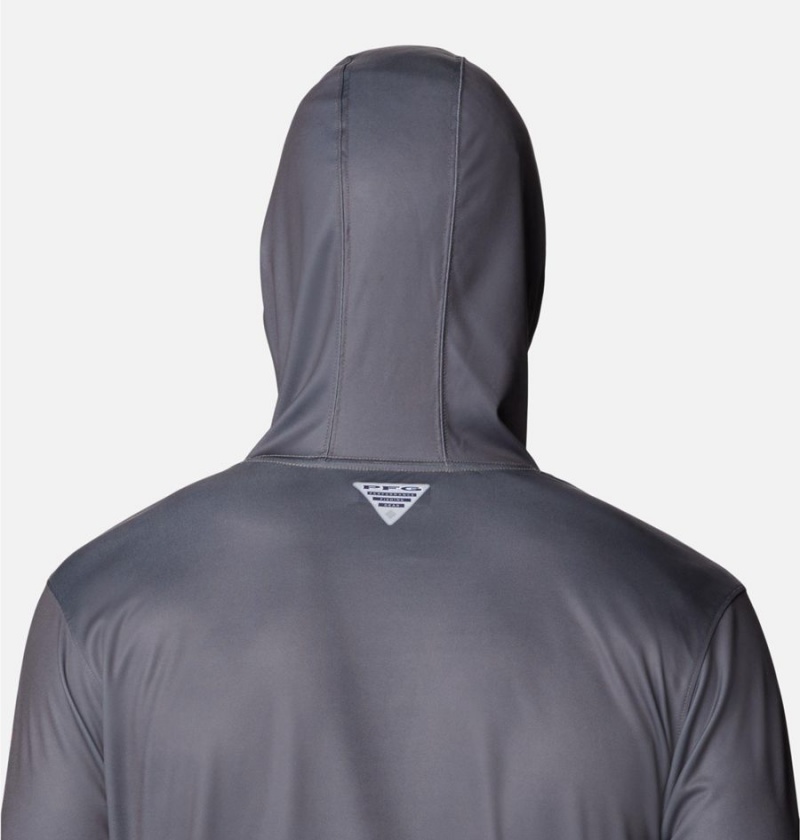 Columbia PFG Terminal Tackle Fish Flag Men's Hoodie Grey | MWJZYT-694