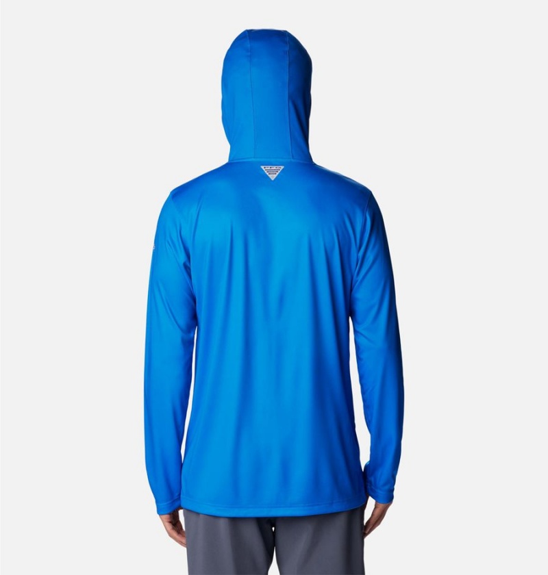 Columbia PFG Terminal Tackle Fish Flag Men's Hoodie Blue | TJNIPV-890
