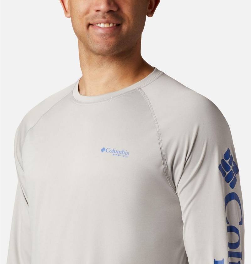 Columbia PFG Terminal Tackle Heather Long Sleeve Men's T-Shirt Grey | JMXUAS-907