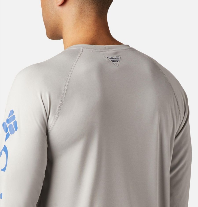 Columbia PFG Terminal Tackle Heather Long Sleeve Men's T-Shirt Grey | JMXUAS-907