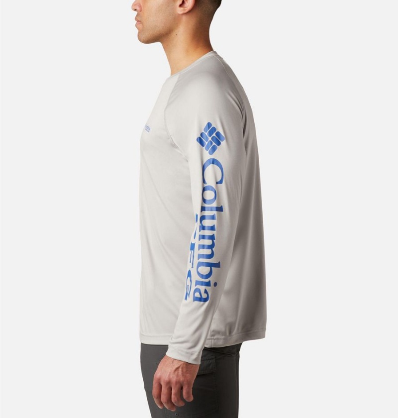Columbia PFG Terminal Tackle Heather Long Sleeve Men's T-Shirt Grey | JMXUAS-907