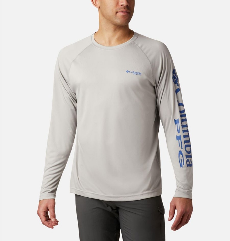 Columbia PFG Terminal Tackle Heather Long Sleeve Men\'s T-Shirt Grey | JMXUAS-907