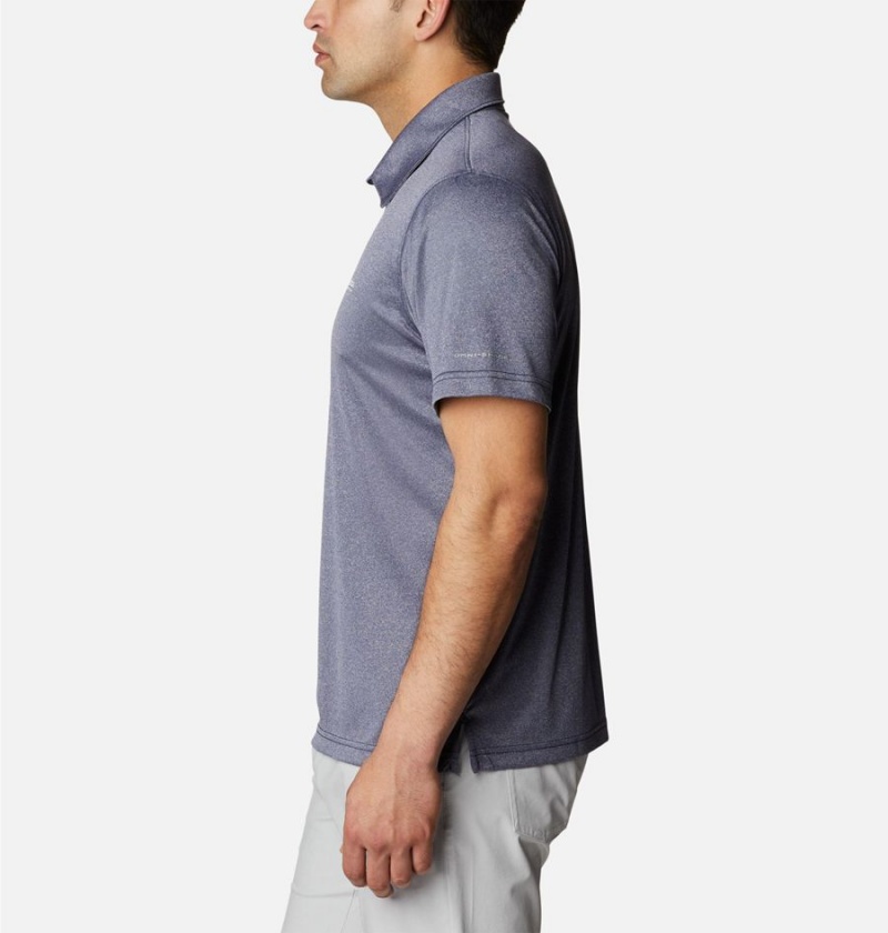 Columbia PFG Terminal Tackle Heather Men's Polo Shirt Blue | ULDEYF-148