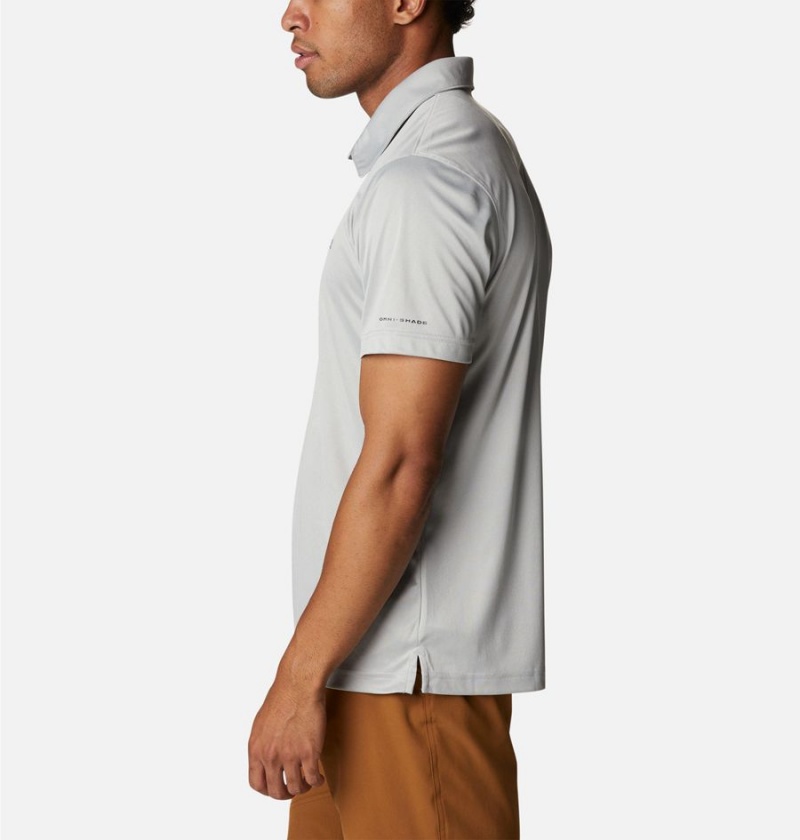 Columbia PFG Terminal Tackle Heather Men's Polo Shirt Grey | SYZEPK-803