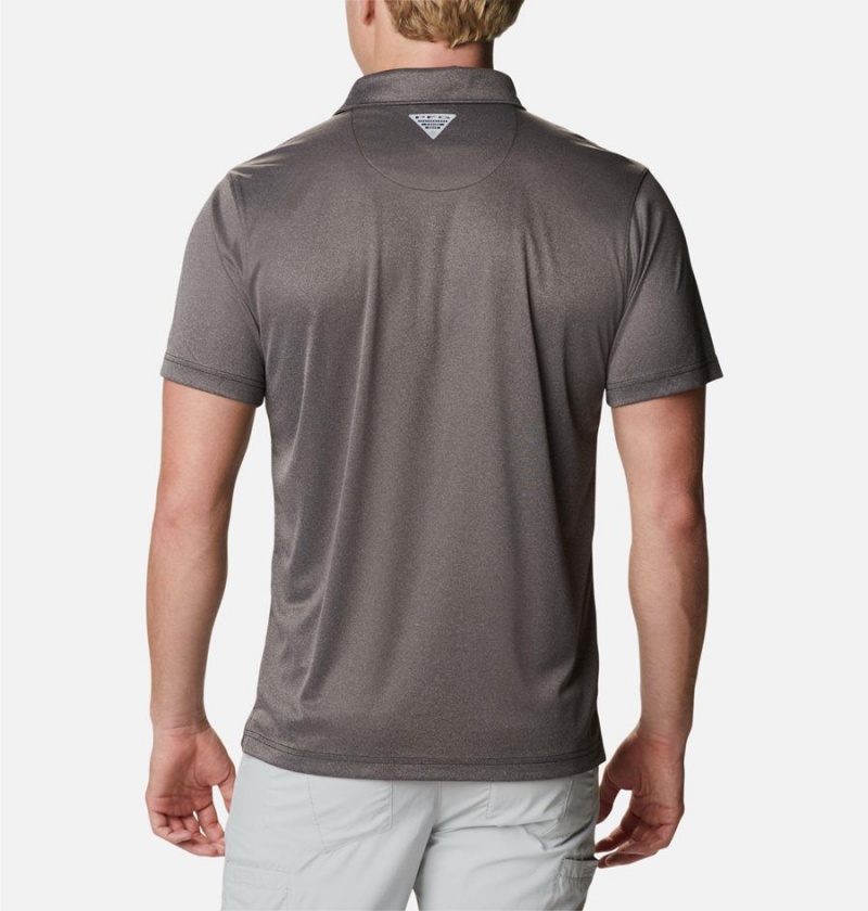 Columbia PFG Terminal Tackle Heather Men's Polo Shirt Brown | ODTGAS-719