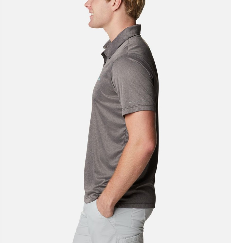 Columbia PFG Terminal Tackle Heather Men's Polo Shirt Brown | ODTGAS-719