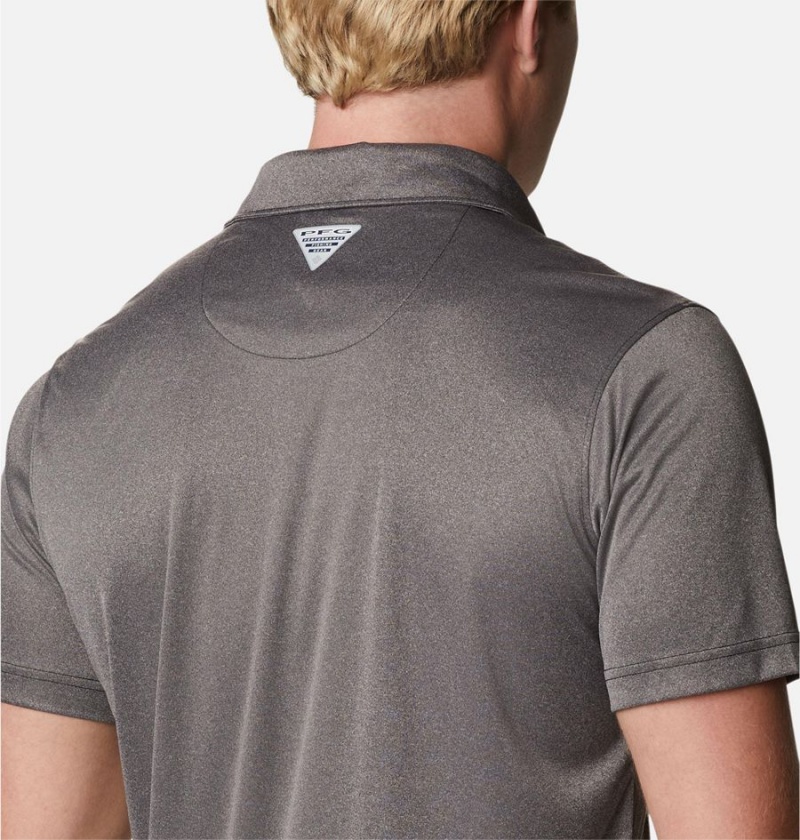 Columbia PFG Terminal Tackle Heather Men's Polo Shirt Brown | ODTGAS-719
