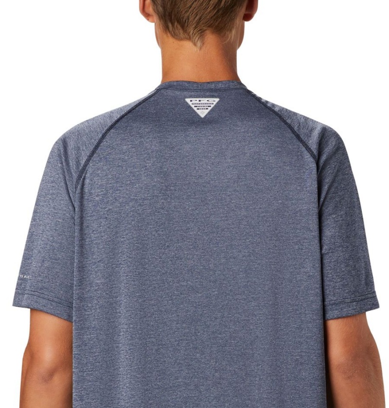 Columbia PFG Terminal Tackle Heather Short Sleeve Men's T-Shirt Blue | JBRPKW-718