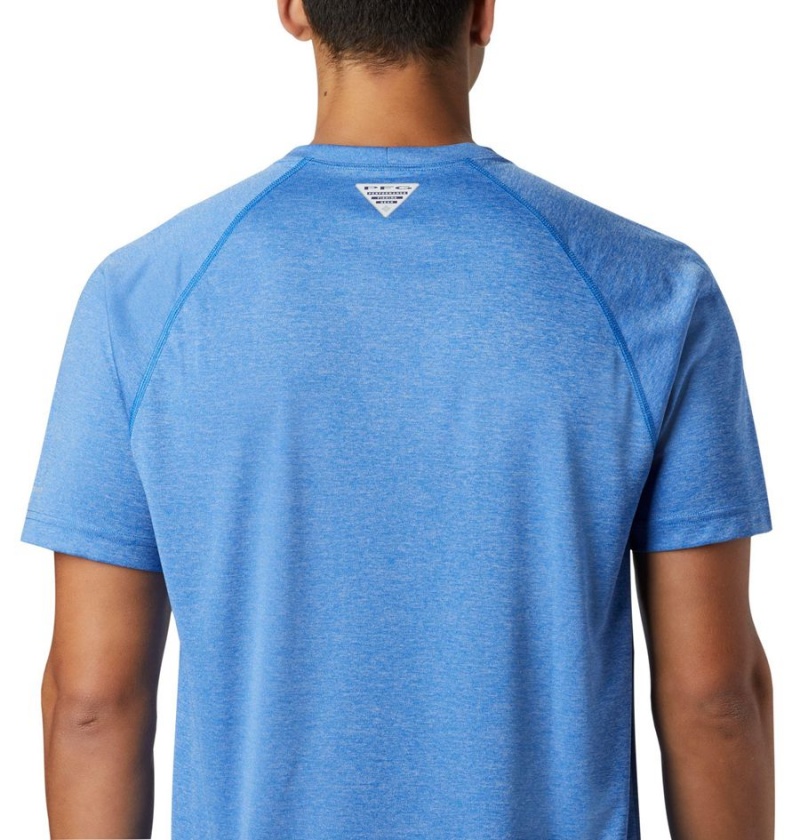 Columbia PFG Terminal Tackle Heather Short Sleeve Men's T-Shirt Blue | EKCTVY-204