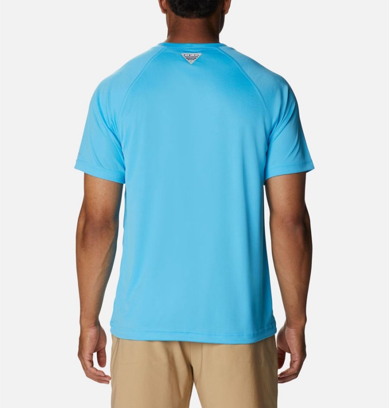 Columbia PFG Terminal Tackle Heather Short Sleeve Men's T-Shirt Blue | SHJMAG-183