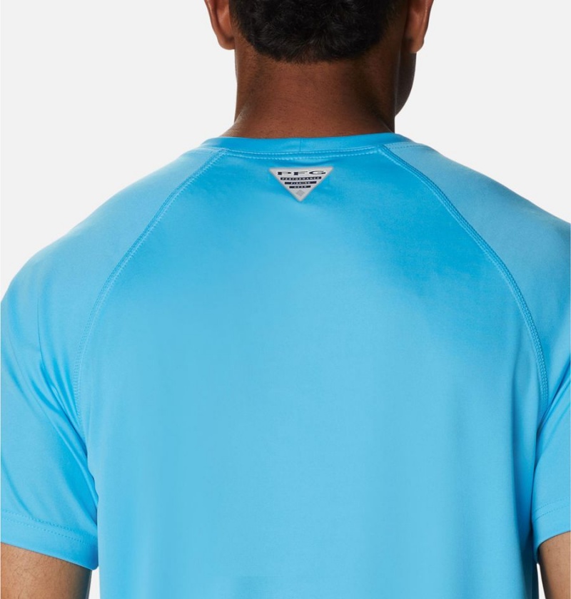 Columbia PFG Terminal Tackle Heather Short Sleeve Men's T-Shirt Blue | SHJMAG-183