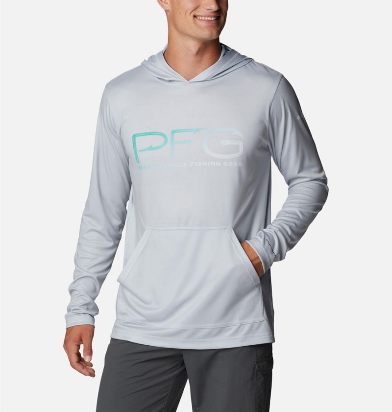 Columbia PFG Terminal Tackle Hooks Men\'s Hoodie Grey | PKTGIU-946