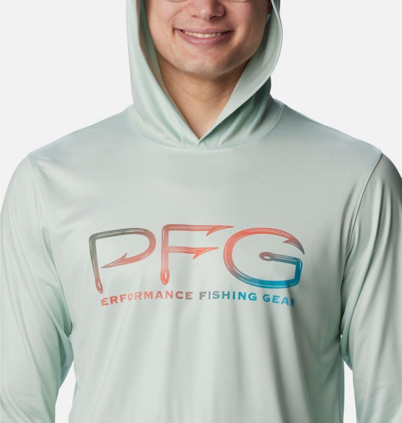 Columbia PFG Terminal Tackle Hooks Men's Hoodie Green | GHOXTN-782