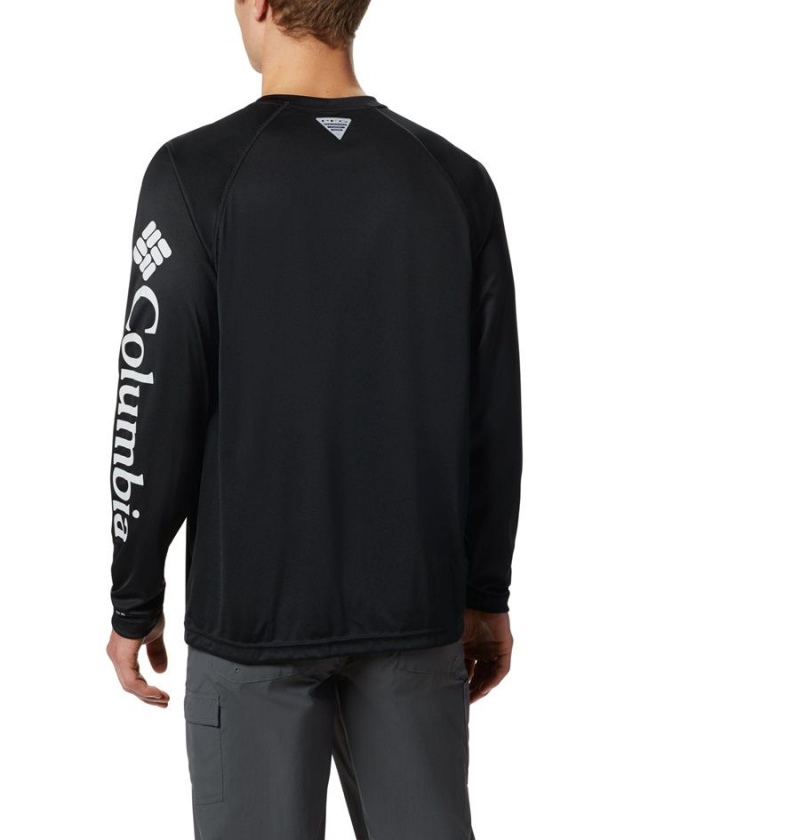 Columbia PFG Terminal Tackle Long Sleeve Men's T-Shirt Black | NUGSYB-689