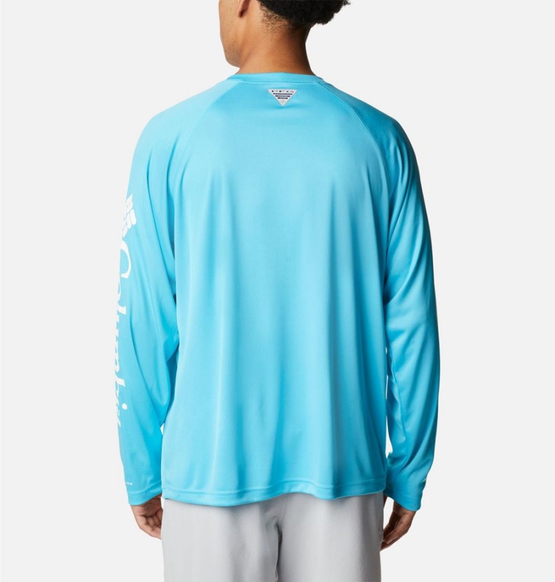 Columbia PFG Terminal Tackle Long Sleeve Men's T-Shirt Turquoise | RMBNDX-352