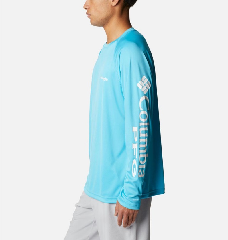 Columbia PFG Terminal Tackle Long Sleeve Men's T-Shirt Turquoise | RMBNDX-352