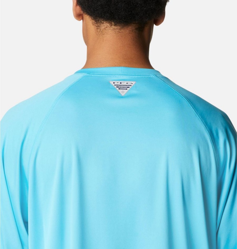 Columbia PFG Terminal Tackle Long Sleeve Men's T-Shirt Turquoise | RMBNDX-352