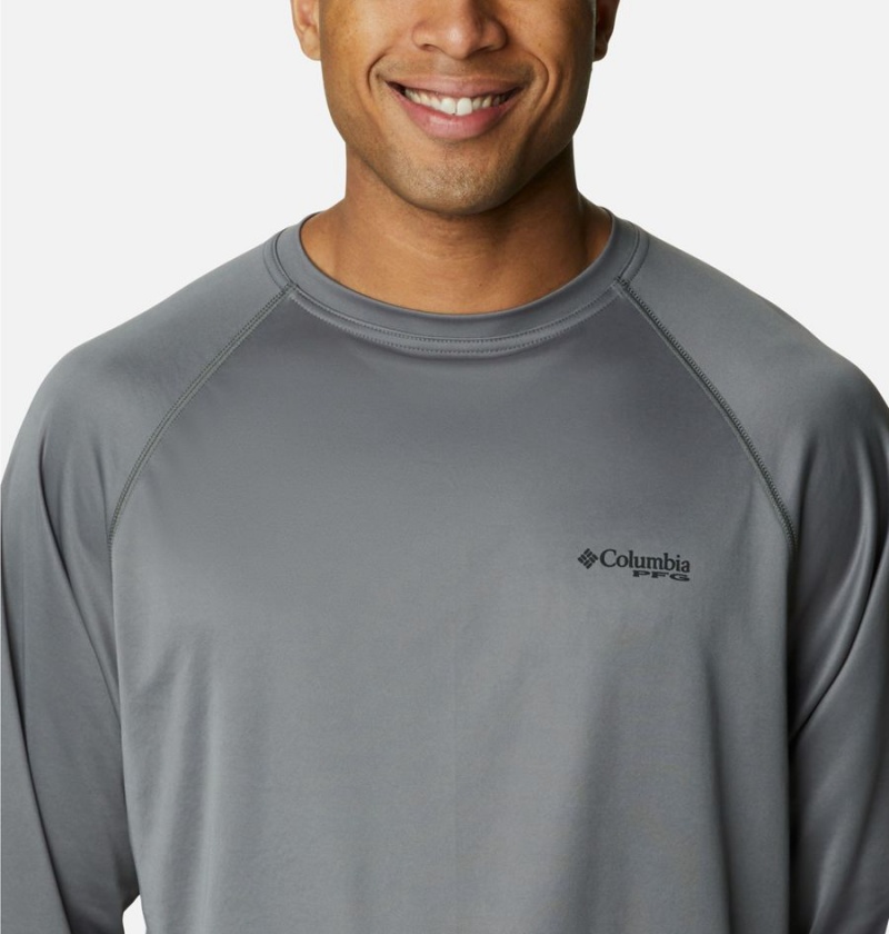 Columbia PFG Terminal Tackle Long Sleeve Men's T-Shirt Grey | LDWKVB-987