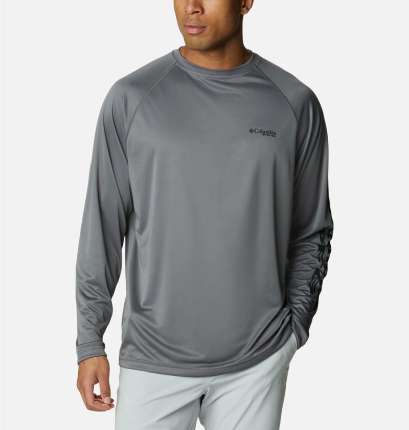 Columbia PFG Terminal Tackle Long Sleeve Men\'s T-Shirt Grey | LDWKVB-987