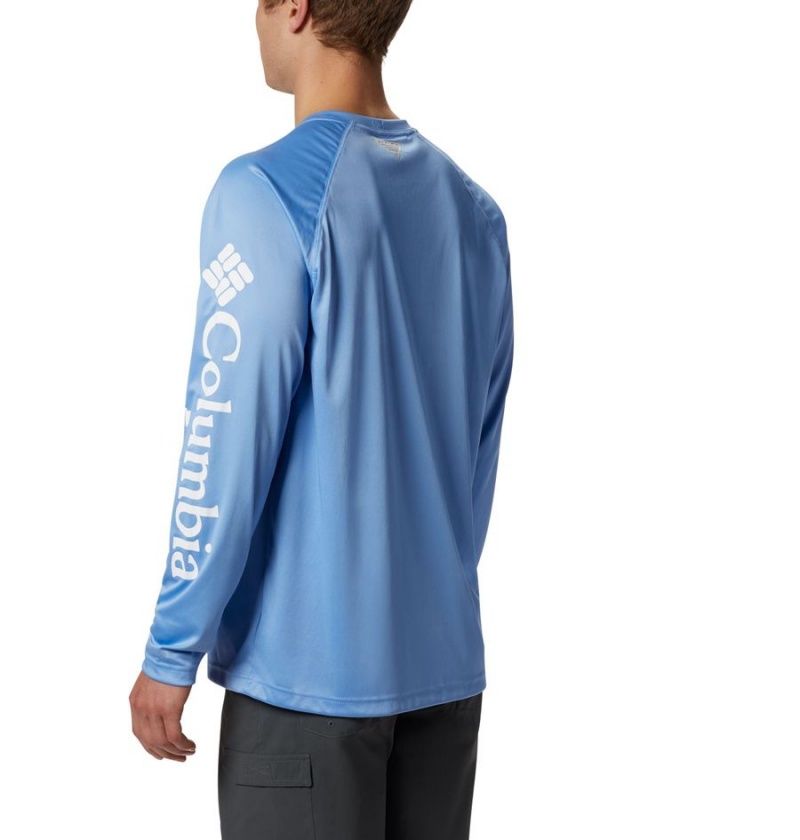 Columbia PFG Terminal Tackle Long Sleeve Men's T-Shirt Blue | GMQKRO-781