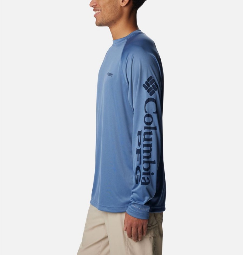 Columbia PFG Terminal Tackle Long Sleeve Men's T-Shirt Navy | OTQRZB-103