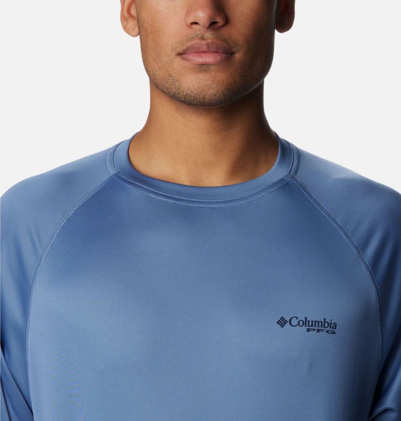 Columbia PFG Terminal Tackle Long Sleeve Men's T-Shirt Navy | OTQRZB-103